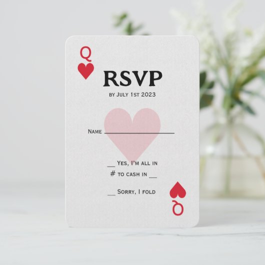 Las Vegas Queen of Hearts spelen RSVP (Staand voorkant)