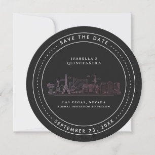 Las Vegas Quinceañera Save the Date Kaart