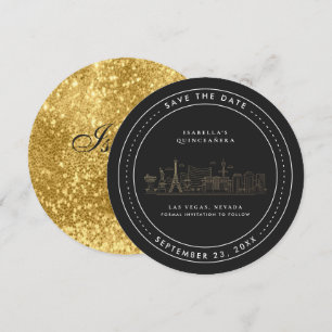 Las Vegas   Quinceañera Save the Date Kaart