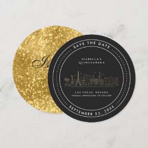 Las Vegas   Quinceañera Save the Date Kaart