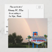 Las Vegas Rainbow Wedding Aankondigingskaart (Voorkant / Achterkant)