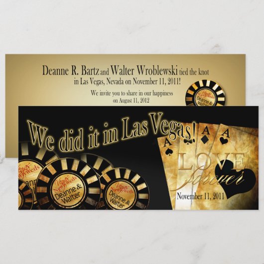 Las Vegas Reception (contacteer me om 4u te person Kaart (Voorkant / Achterkant)