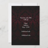Las Vegas Red Black Damask Wedding Invitation Kaart (Achterkant)