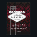 Las Vegas Red Black Damask Wedding Invitation Kaart<br><div class="desc">Las Vegas Red Black Damask Wedding Invitation. Pas de voor- en achterkant aan.</div>