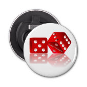 Las Vegas Red Dice Button Flesopener (Voorkant)
