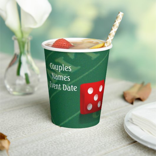 Las Vegas Red Dice Craps tafel Papieren Bekers (Insitu)