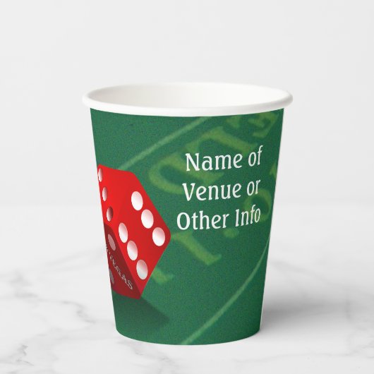 Las Vegas Red Dice Craps tafel Papieren Bekers (Achterkant)