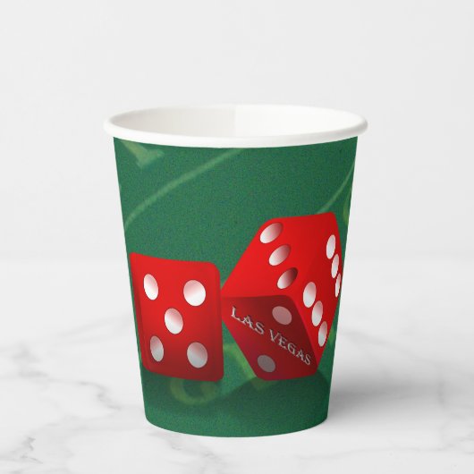 Las Vegas Red Dice Craps tafel Papieren Bekers (Links)