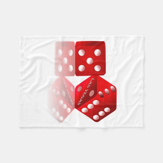 Las Vegas Red Dice Fleece Deken (Voorkant (Horizontaal))