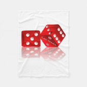 Las Vegas Red Dice Fleece Deken (Voorkant)