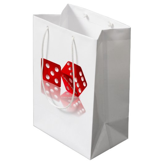 Las Vegas Red Dice Medium Cadeauzakje (Achterkant Gekanteld)