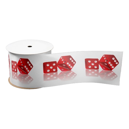 Las Vegas Red Dice Satijnen Lint (Spoel)