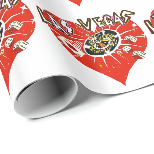 Las Vegas Red Heart Cadeaupapier (Rol Hoek)