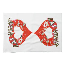 Las Vegas Red Hearts Kitchen Towel