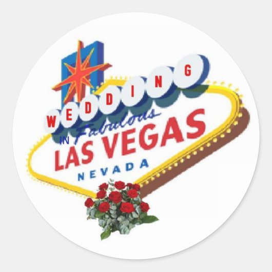 Las Vegas Red Roses Wedding Sticker (Voorkant)