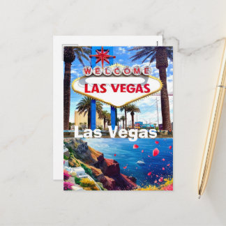Las Vegas Reisansichtkaart, Las Vegas Bord, Las Ve Feestdagenkaart