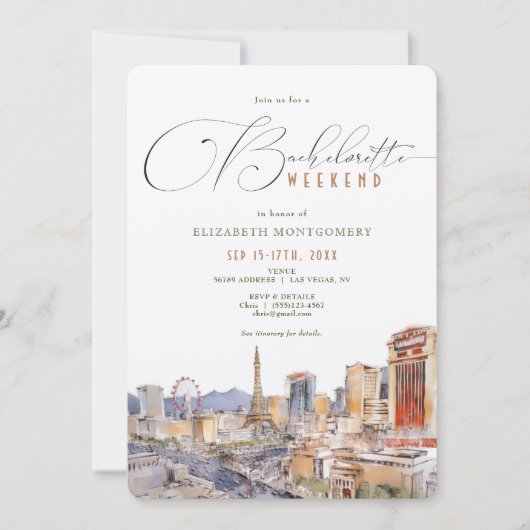 LAS VEGAS Reizen Bachelorette Routebeschrijving Kaart (Voorkant)