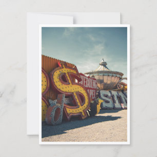 Las Vegas Retro Casino Bruiloft Briefkaart