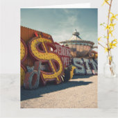 Las Vegas Retro Casino Wedding Kaart (Gele Bloem)