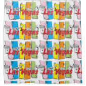 Las Vegas Retro Douchegordijn (Voorkant)