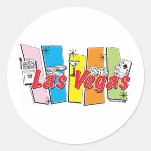 Las Vegas Retro Ronde Sticker