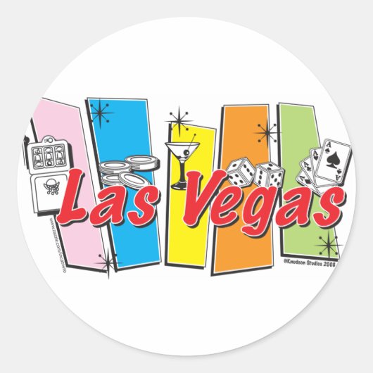 Las Vegas Retro Ronde Sticker