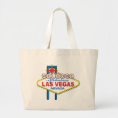 Las Vegas Retro Sign Grote Tote Bag (Voorkant)