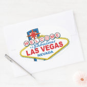 Las Vegas Retro Sign Ovale Sticker (Envelop)