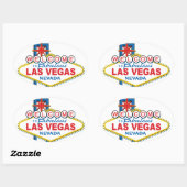Las Vegas Retro Sign Ovale Sticker (Vel)