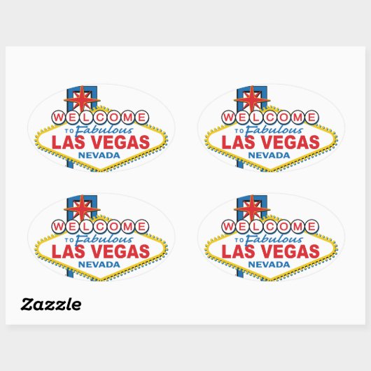 Las Vegas Retro Sign Ovale Sticker (Vel)