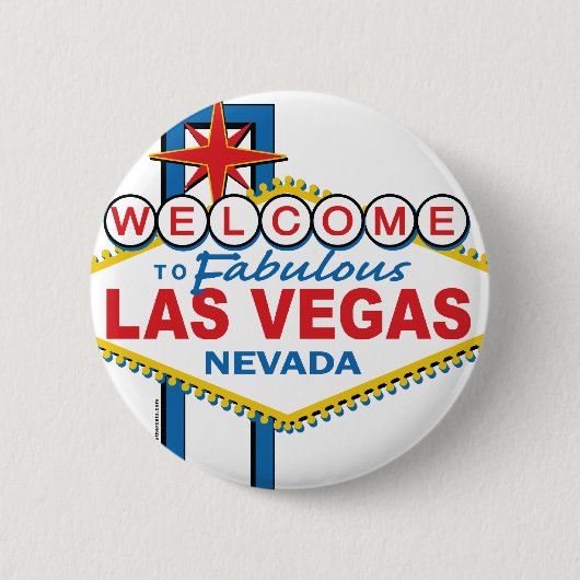 Las Vegas Retro Sign Ronde Button 5,7 Cm (Voorkant)