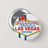 Las Vegas Retro Sign Ronde Button 5,7 Cm (Voorkant /achterkant)