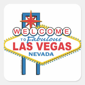 Las Vegas Retro Sign Vierkante Sticker