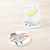 Las Vegas Retro Sign Zandsteen Onderzetter (Zijkant)