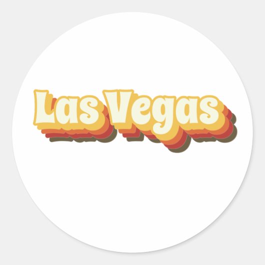 Las Vegas Retro tekst Ronde Sticker (Voorkant)