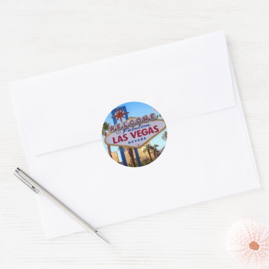 Las Vegas Ronde Sticker (Envelop)