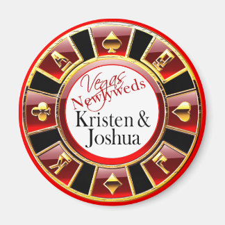 Las Vegas Rood Zwart Goud Casino Chip Magnet Favor