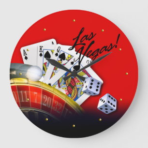 Las Vegas Roulette Wheel, Cards en Dice Grote Klok