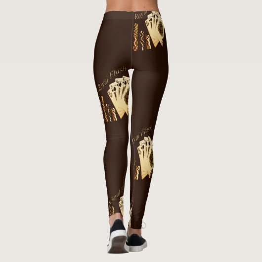 Las Vegas Royal Flush-kaarten en Chips Poker Leggings (Achterkant)