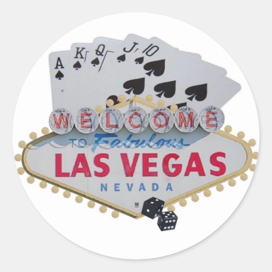 Las Vegas Royal Flush met dice Sticker (Voorkant)