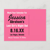 Las Vegas Roze Bewaar de Datum Aankondigingskaart (Achterkant)