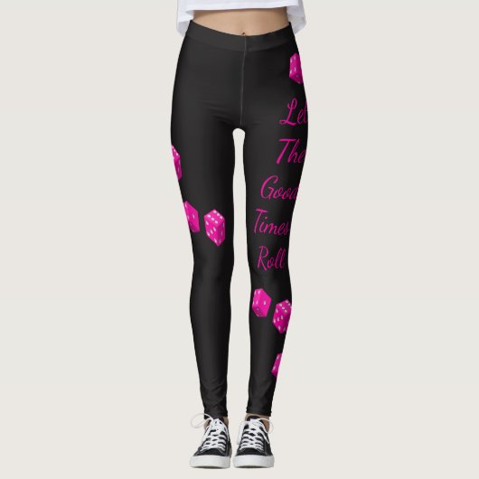 Las Vegas Roze Dice Let the Good Times Roll Leggings (Voorkant)
