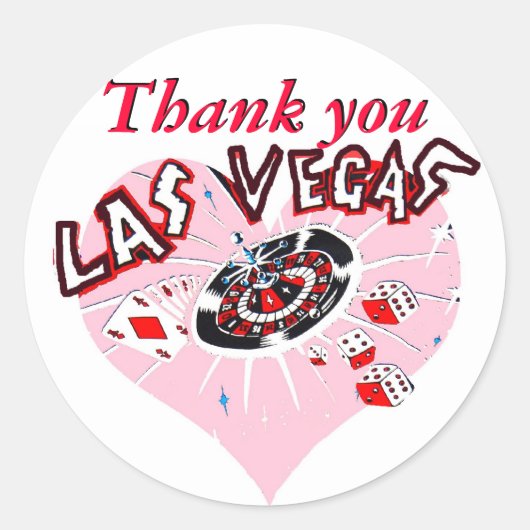 Las Vegas roze hart Ronde Sticker (Voorkant)