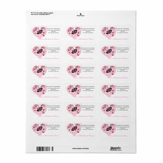 Las Vegas Roze Party uitnodiging Etiket