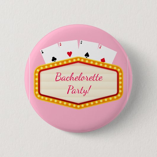 Las Vegas roze vrijgezellenfeest weekend Ronde Button 5,7 Cm (Voorkant)