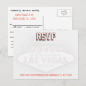 Las Vegas RSVP bruiloft receptie Uitnodiging Briefkaart (Voorkant / Achterkant)