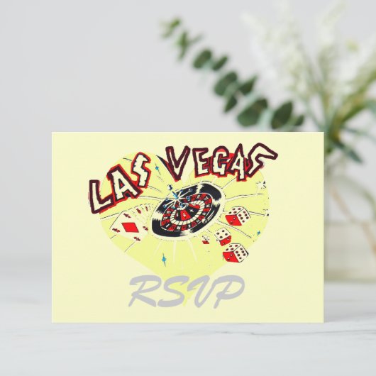 Las Vegas RSVP Guest Reply Enclosure (Staand voorkant)