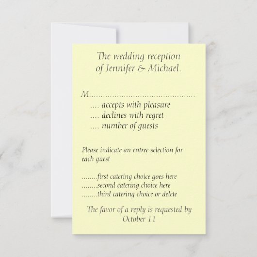 Las Vegas RSVP Guest Reply Enclosure (Achterkant)