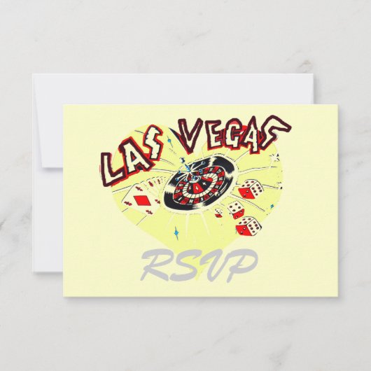 Las Vegas RSVP Guest Reply Enclosure Kaartje (Voorkant)