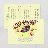 Las Vegas RSVP Guest Reply Enclosure Kaartje (Voorkant / Achterkant)